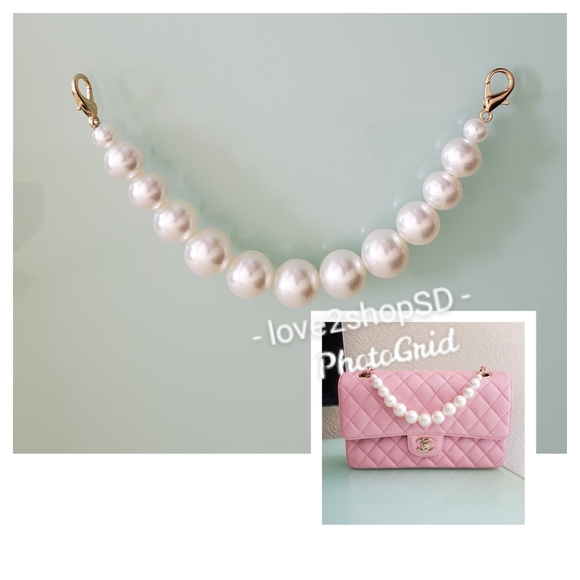 Bags, Pearl Strap Top Handle Charm For Chanel Bag New